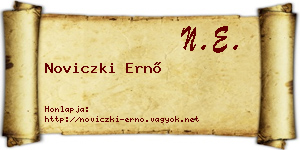 Noviczki Ernő névjegykártya